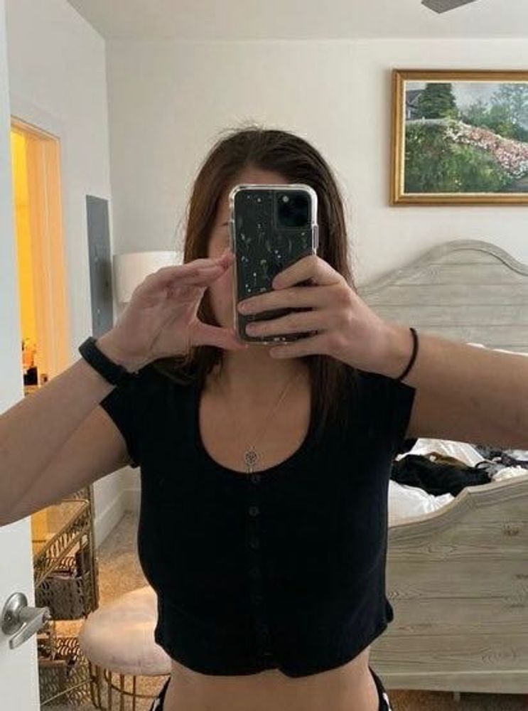 Cute Black Crop Top