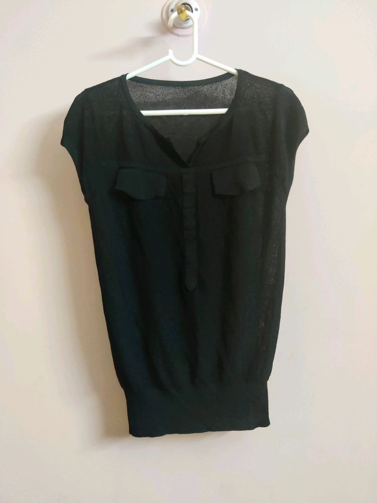 🔥BUY1GET1🔥Women's Solid Black Cardigan Sleeveles