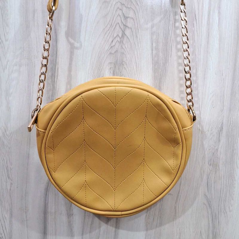 Mustard Round Crossbody Bag
