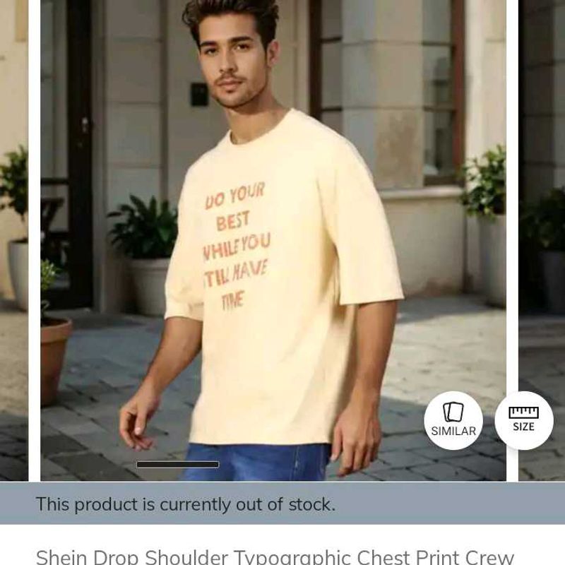 Xl size Graphic drop shoulder Tee