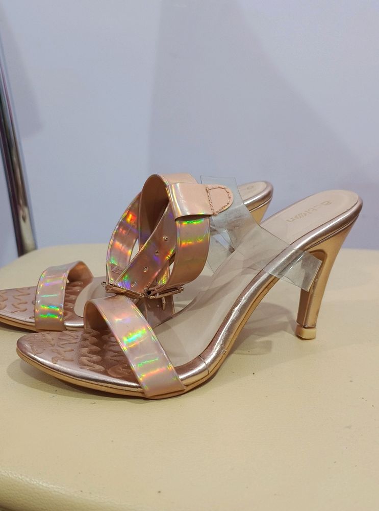 Golden Strep Heels