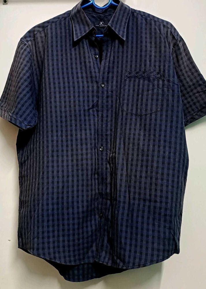 Men's Checked Casual Shirt - Blue