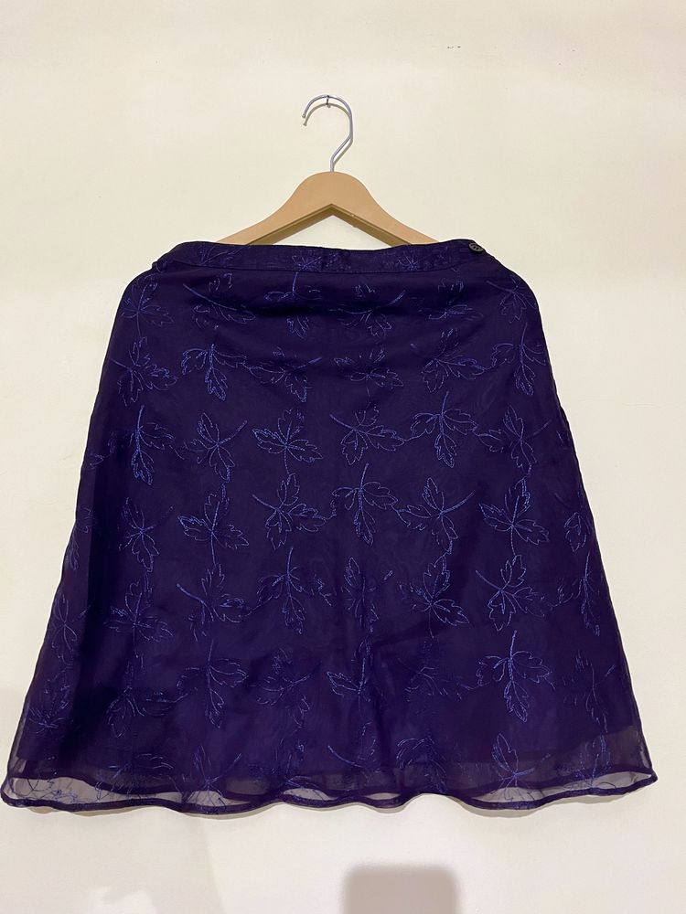 Pretty Purple Embroidered Skirt