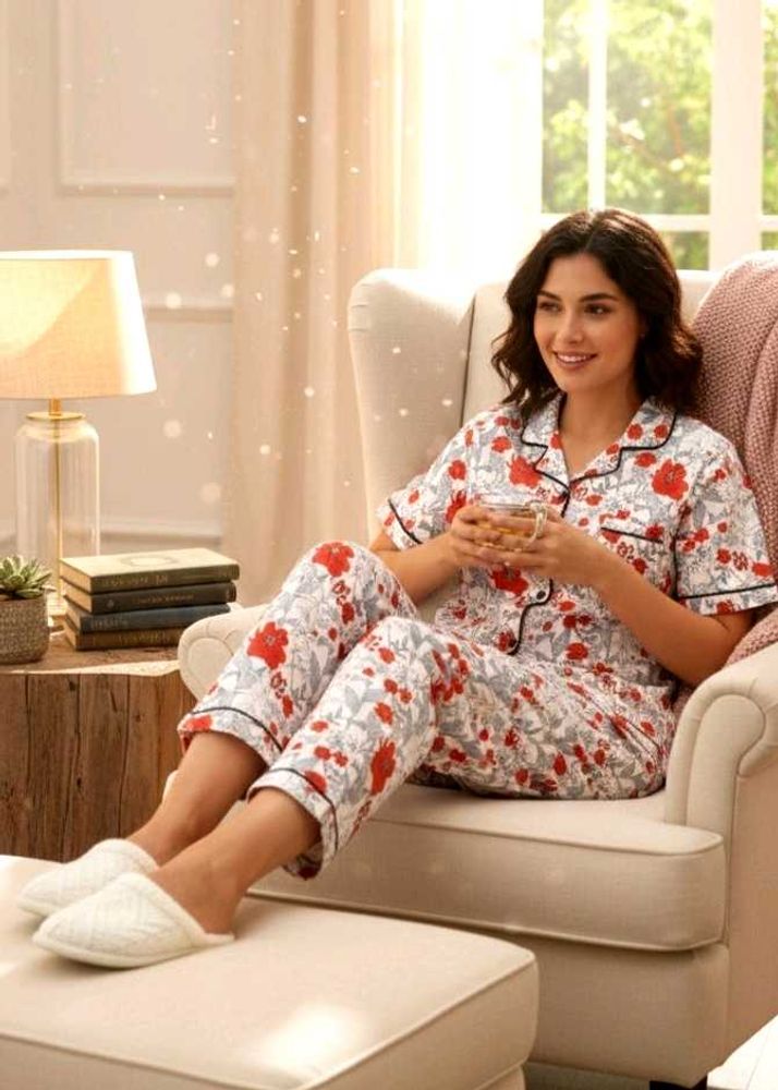 Floral Print Night Suit &amp; Payjama 🌸