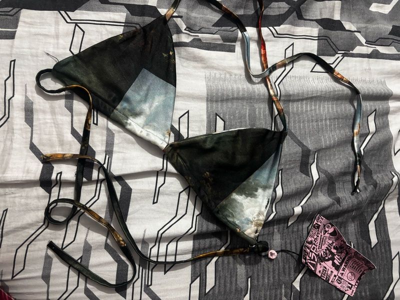Unique Print Bikini Top