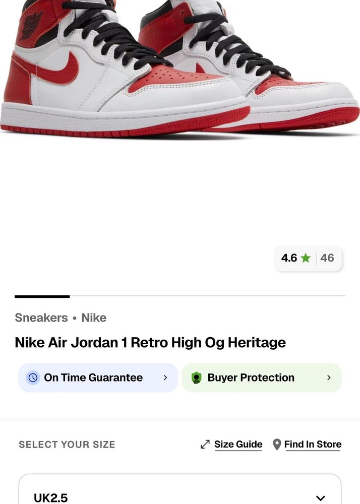 Nike Air Jordan 1 Retro High Og Heritage