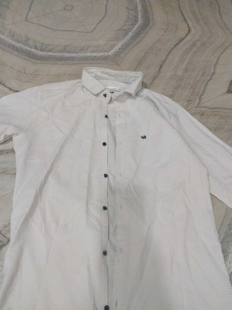 Classic White Striped Button-Down Shirt