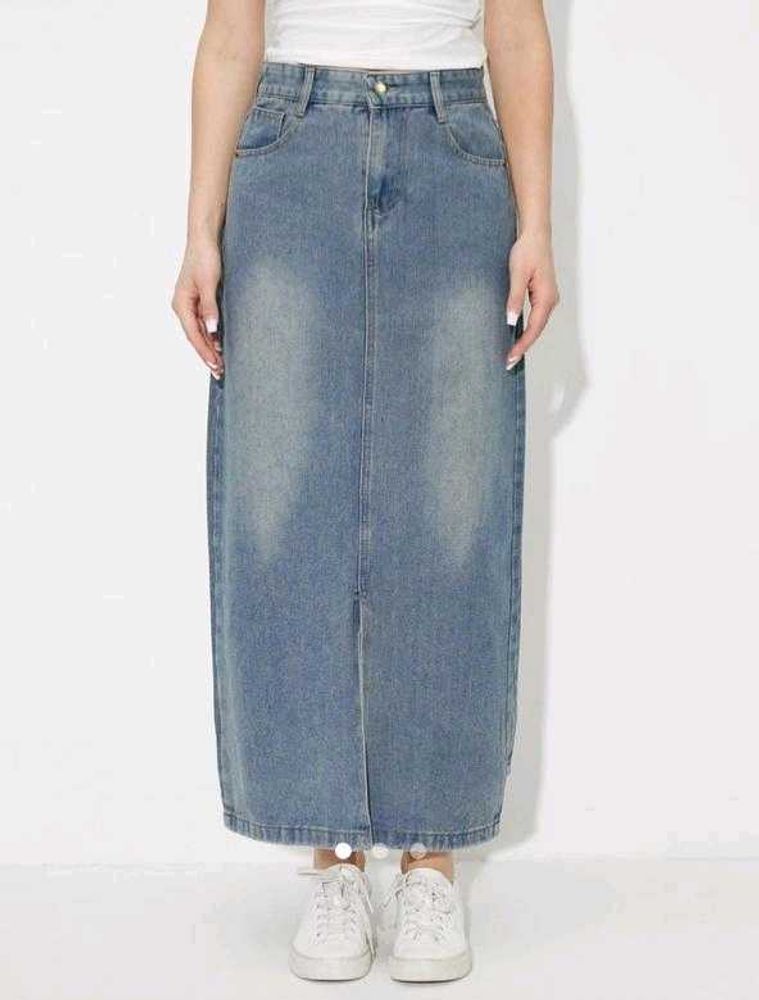 Stylish Denim Maxi Skirt