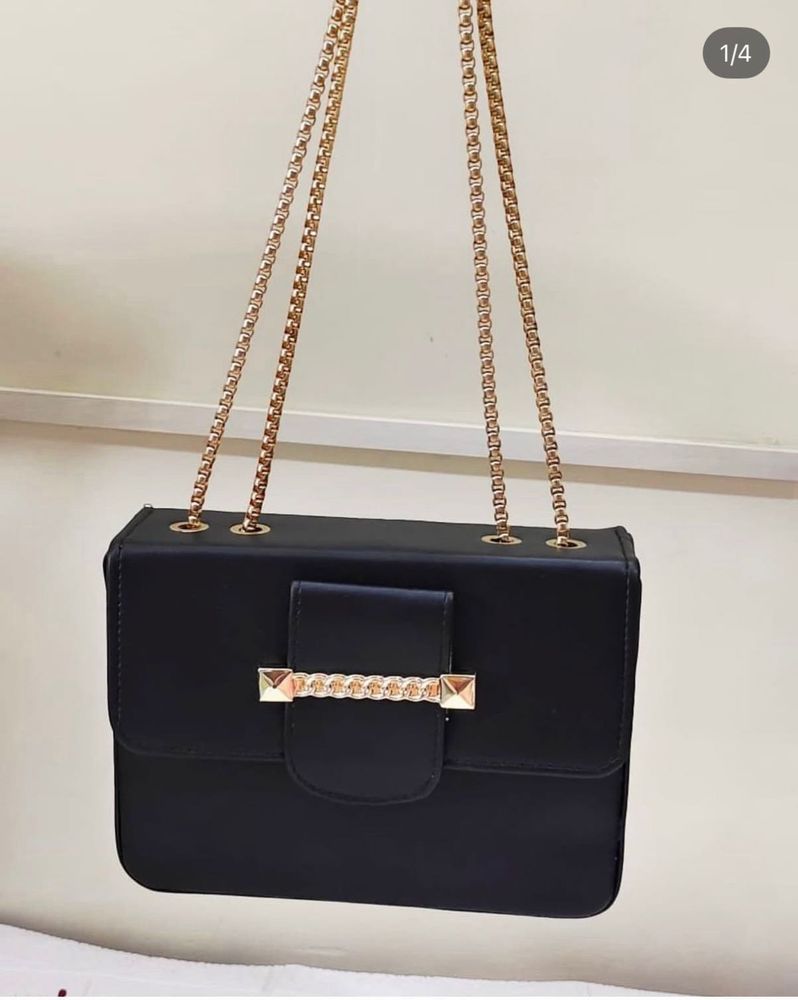 Chic Black Chain Sling Bag