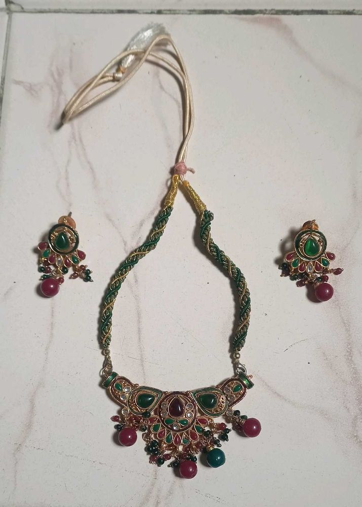 Elegant Indian Necklace and Earring Set