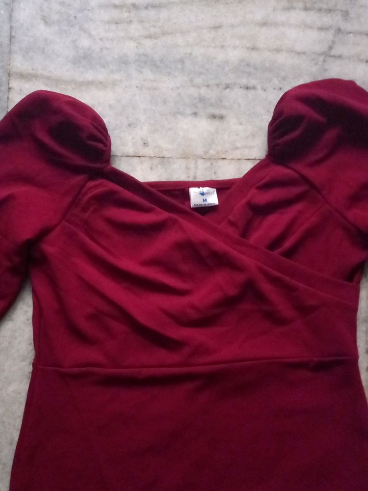 Maroon Bodycon Dress