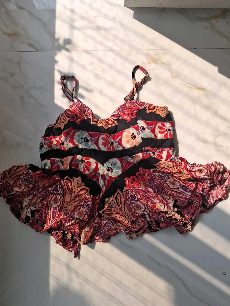 Boho Print Spaghetti Strap Dress