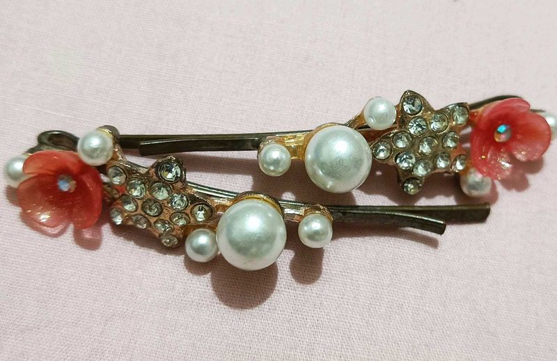 Cute Star &amp; Pearl Hair Pins