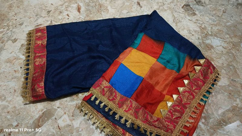 saree with Tassel Border