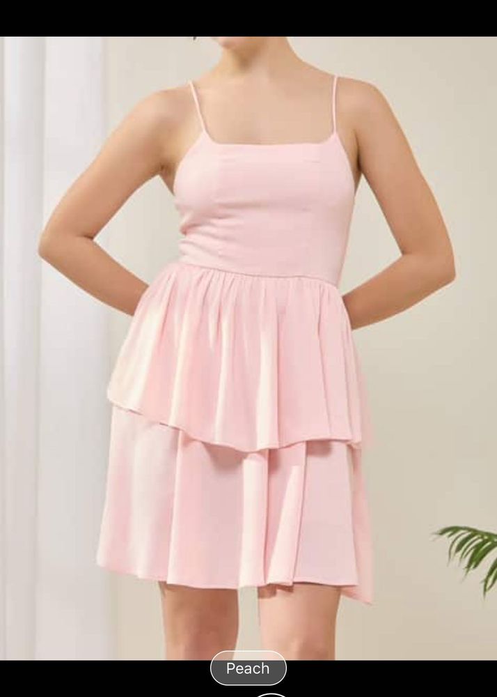 Pink Tiered Spaghetti Strap Dress
