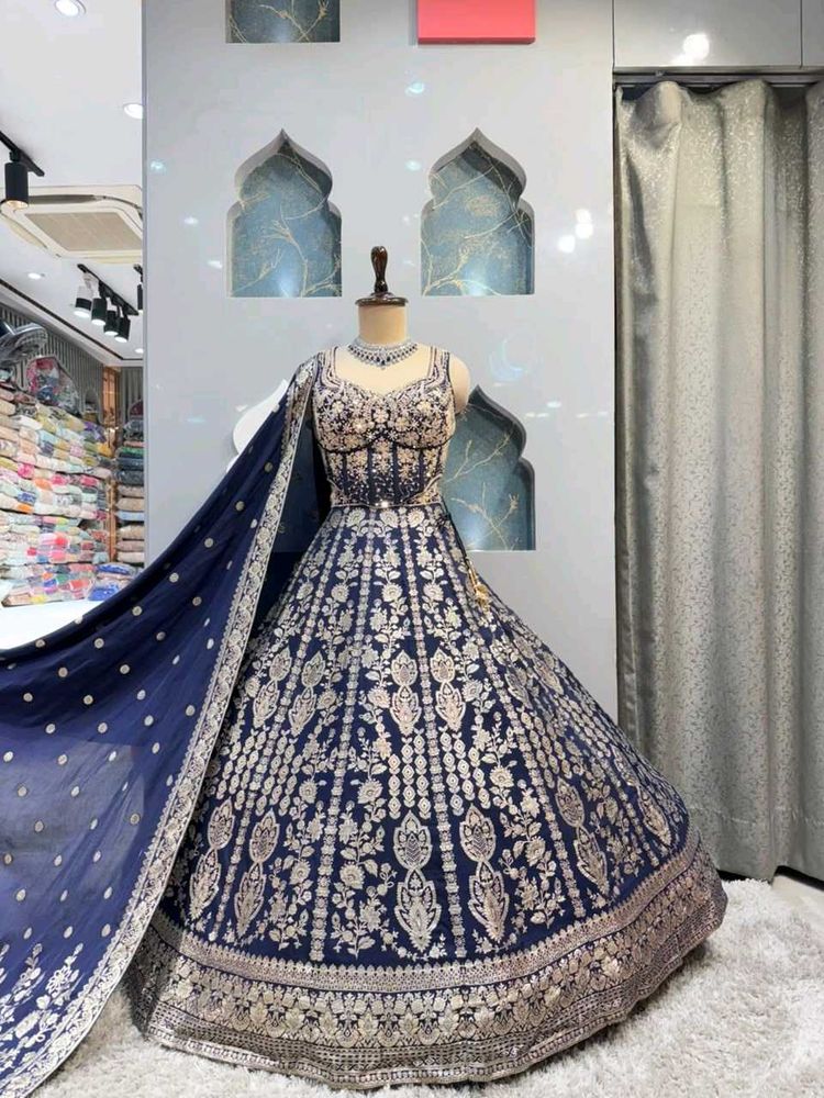 Elegant Navy Blue Lehenga Choli