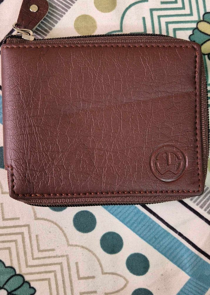 Brown Zip-Around Wallet