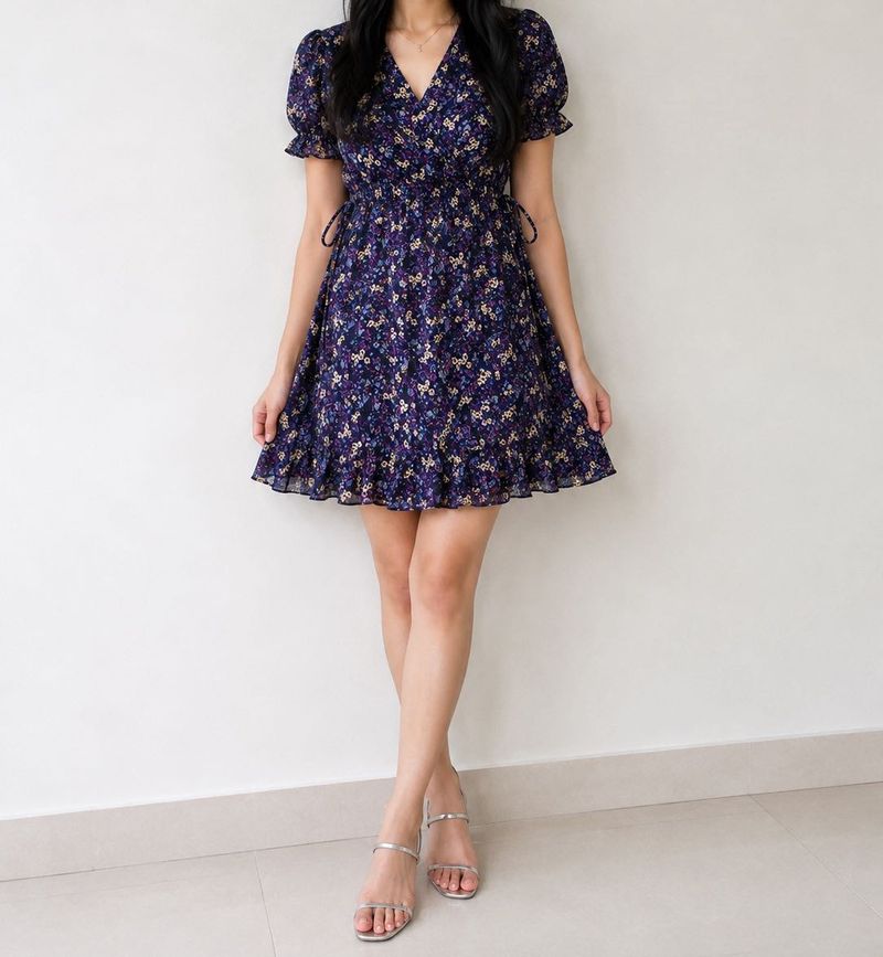 Floral Print Wrap Dress