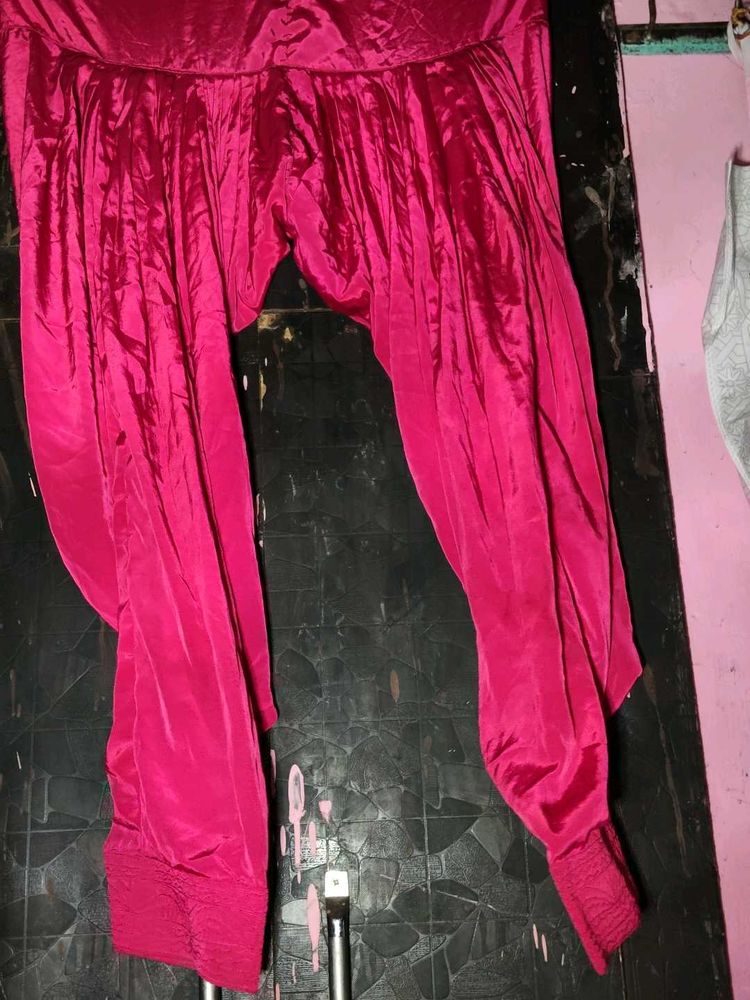 Vibrant Pink Silk Salwar Pants