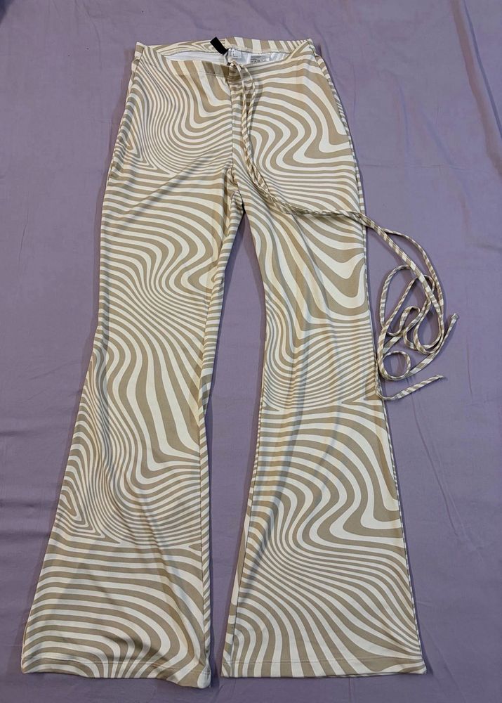 Retro Swirl Print Flare Pants