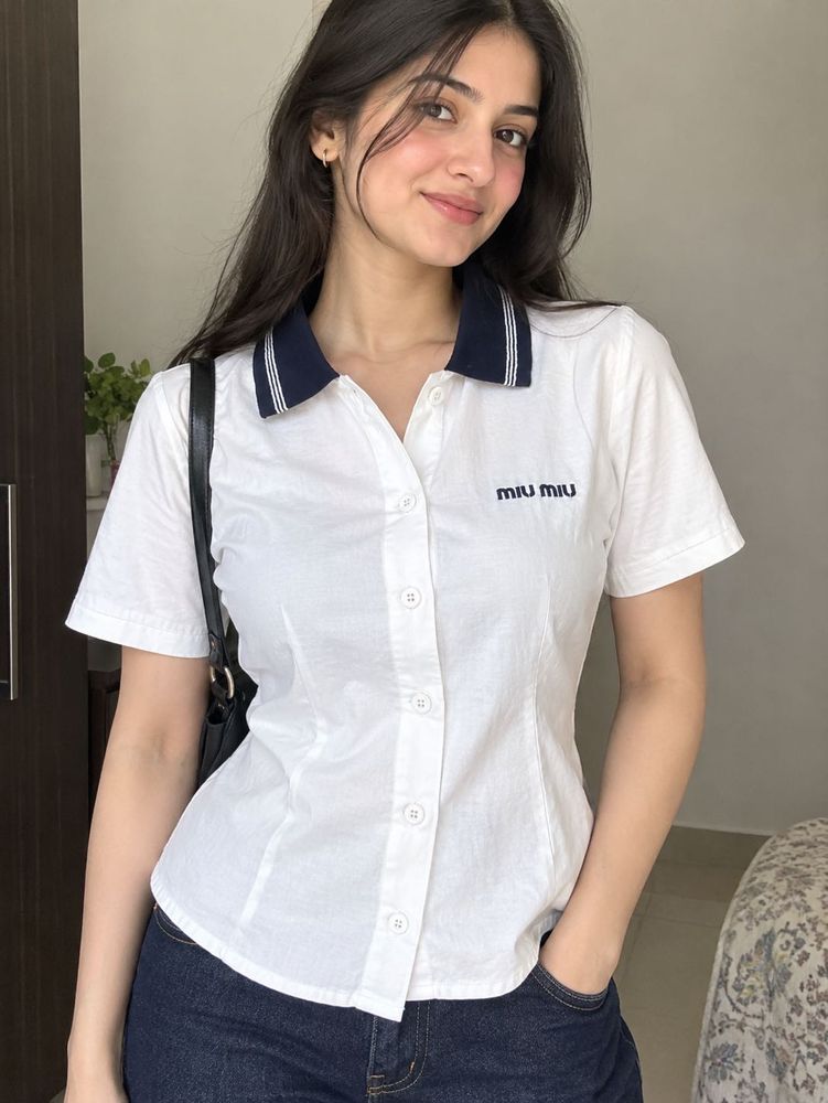 White Collared Polo S