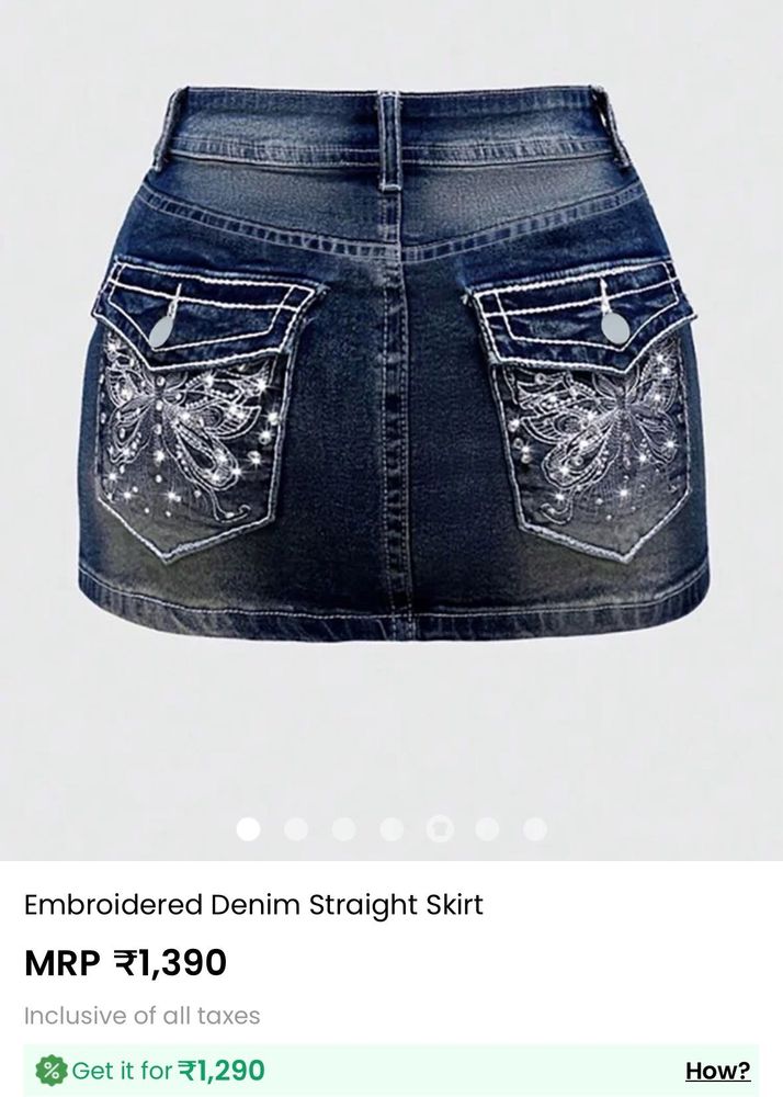 Y2k Classic Blue Denim Mini Skirt with embroidery
