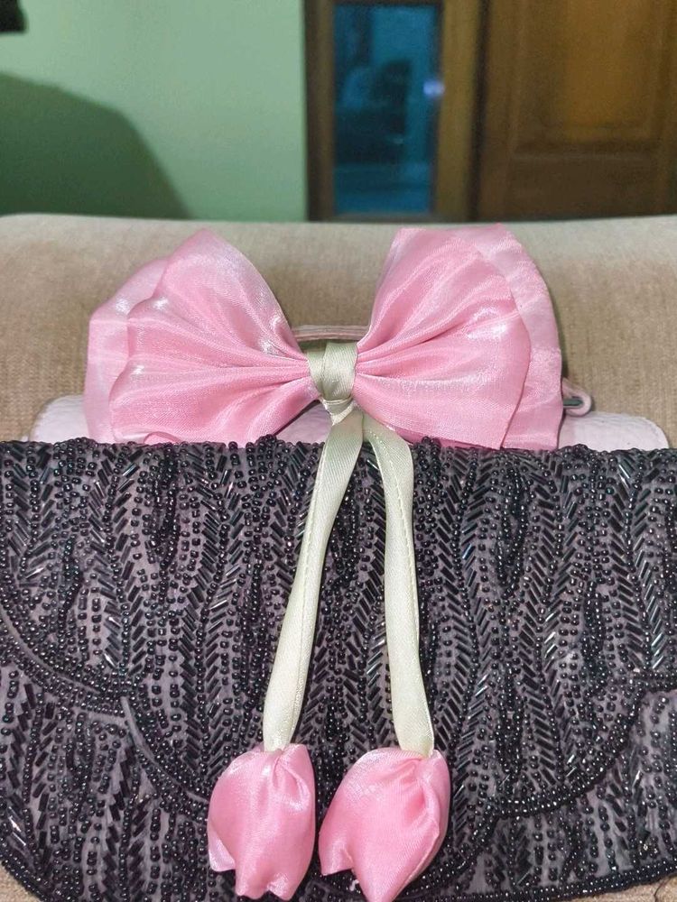 pink tulips ribbon hair clip 🌷