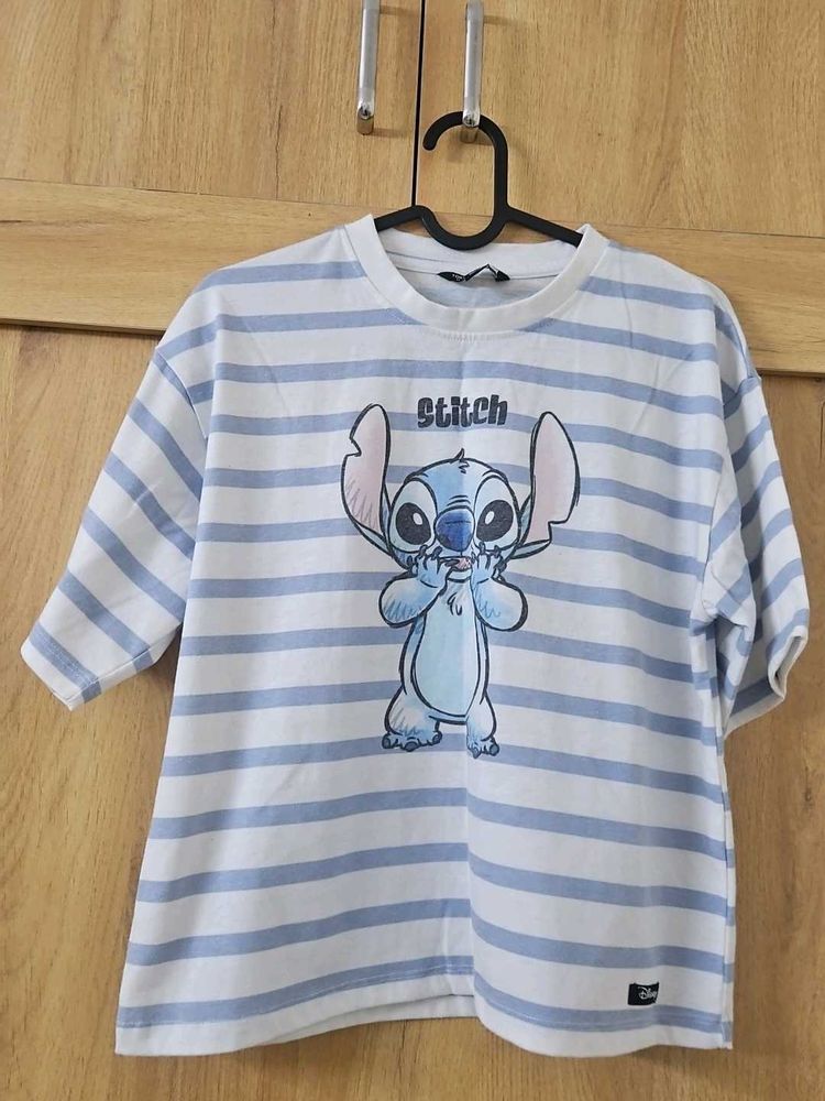 Cute Stitch Striped T-Shirt