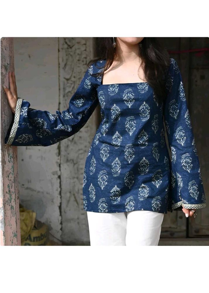 Stylish Blue Printed Kurti