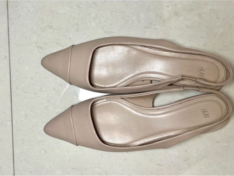 H&amp;M Nude Pointed Toe Slingback Flats | Worn Once