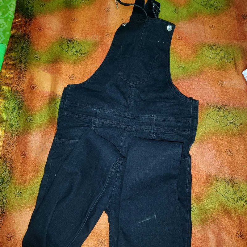 Black Denim Overalls
