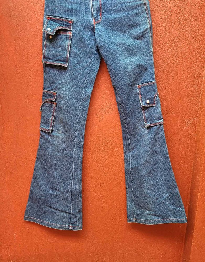 Flared Cargo Jeans