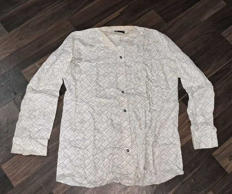 Patterned Button-Down Shirt