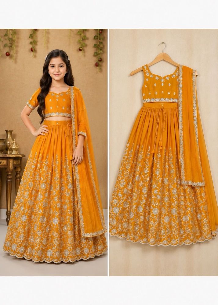Beautiful Yellow Embroidered Lehenga Set