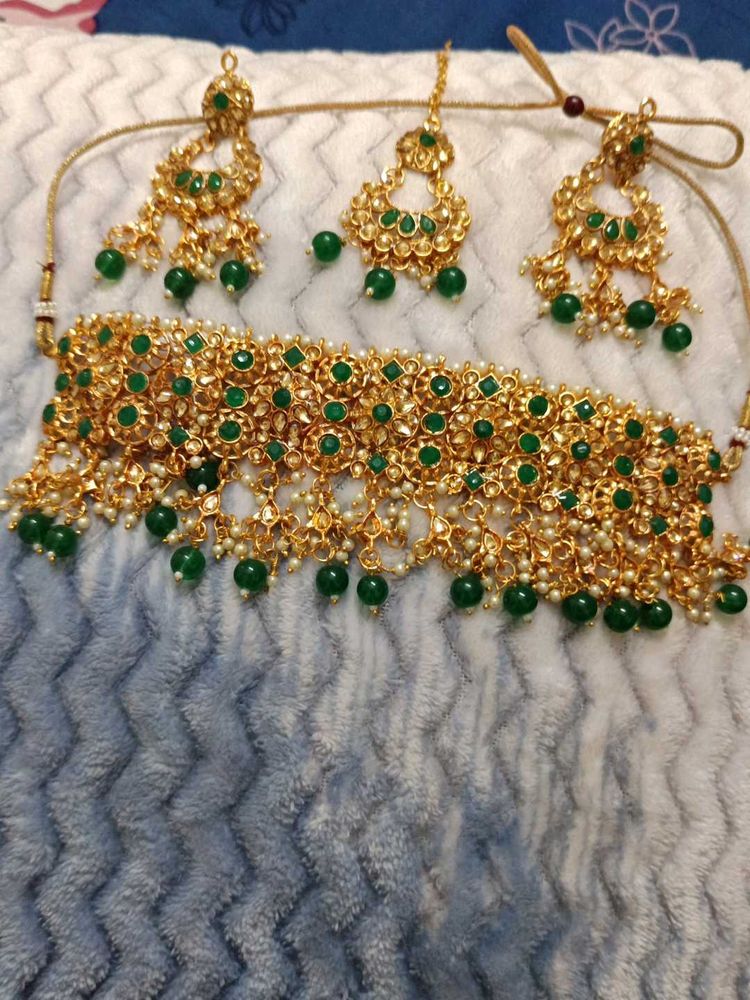 Green &amp; Gold Jewelry Set