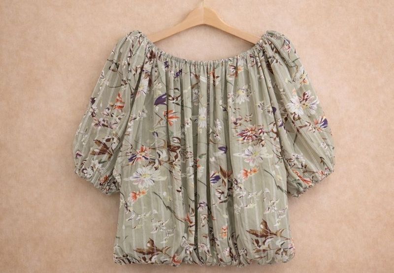Chic Floral Print off shoulder Top