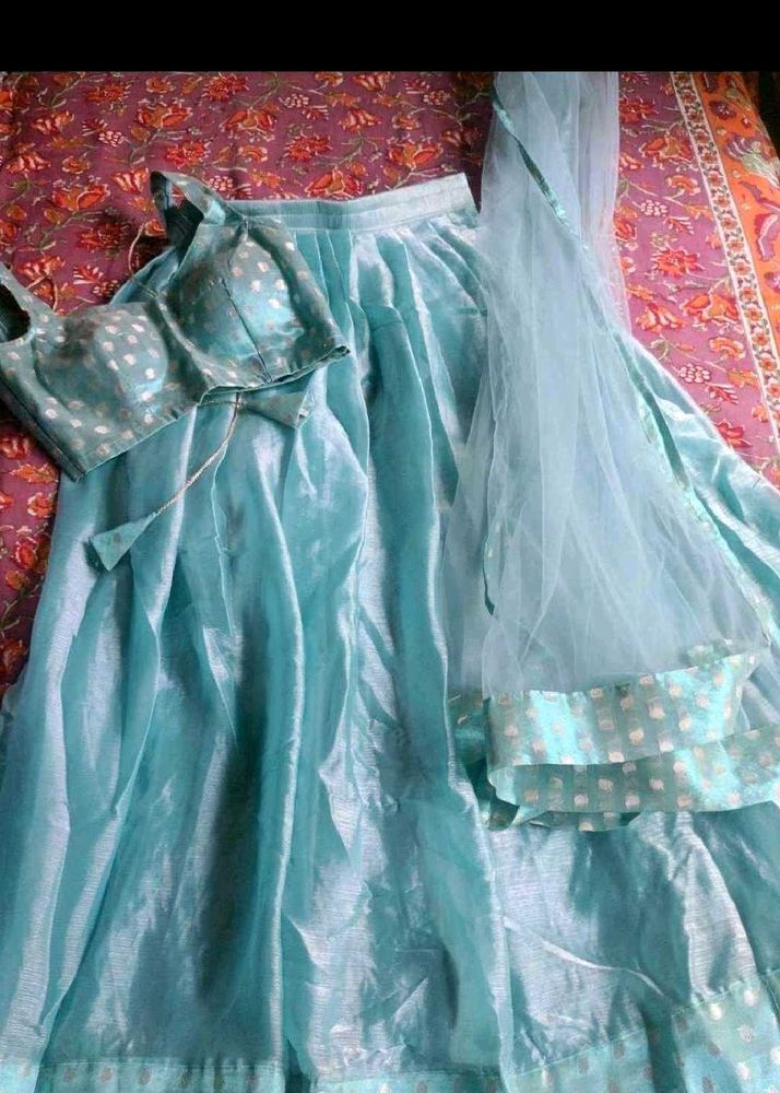 Beautiful Teal Lehenga Choli Set