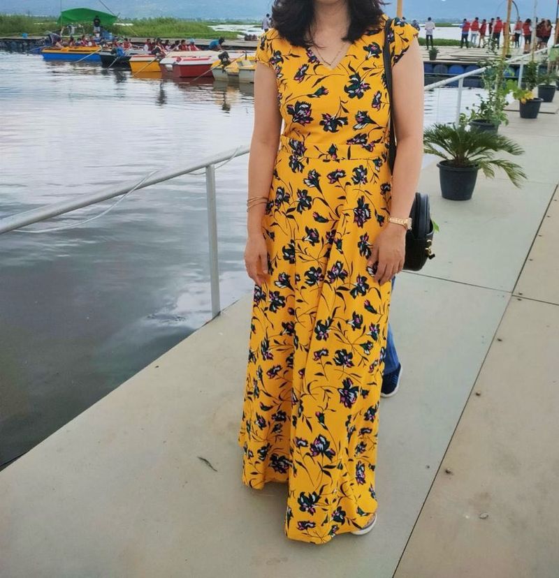 Yellow Floral Maxi Dress