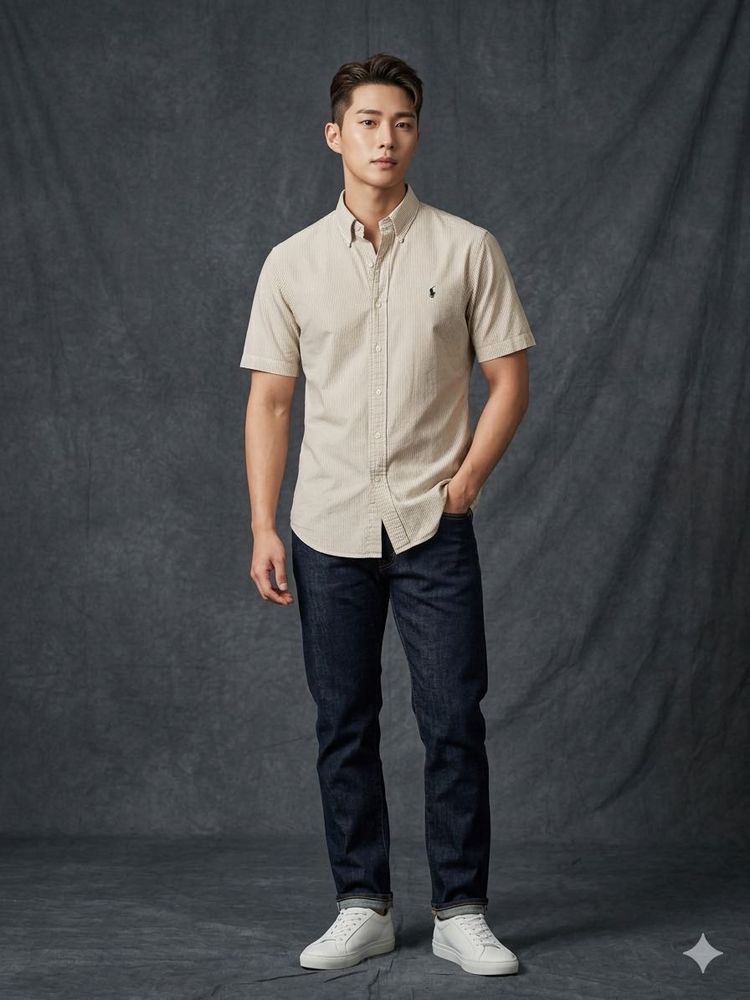 🔥 RALPH LAUREN - HALF SLEEVE STRIPED SHIRT 🔥