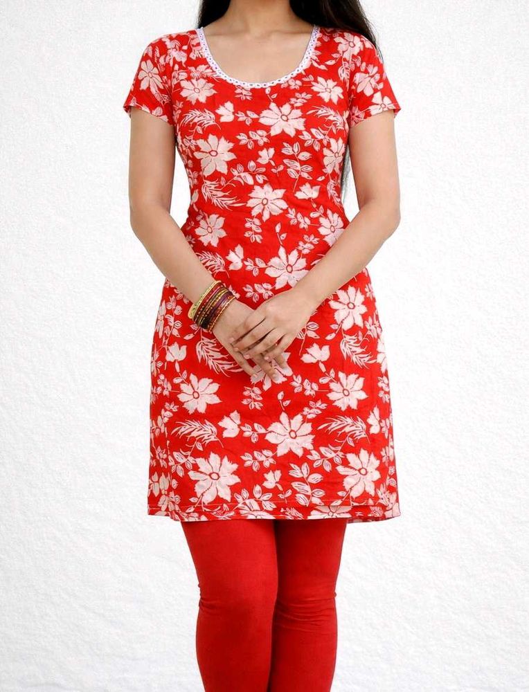 Bright Floral Kurti Top