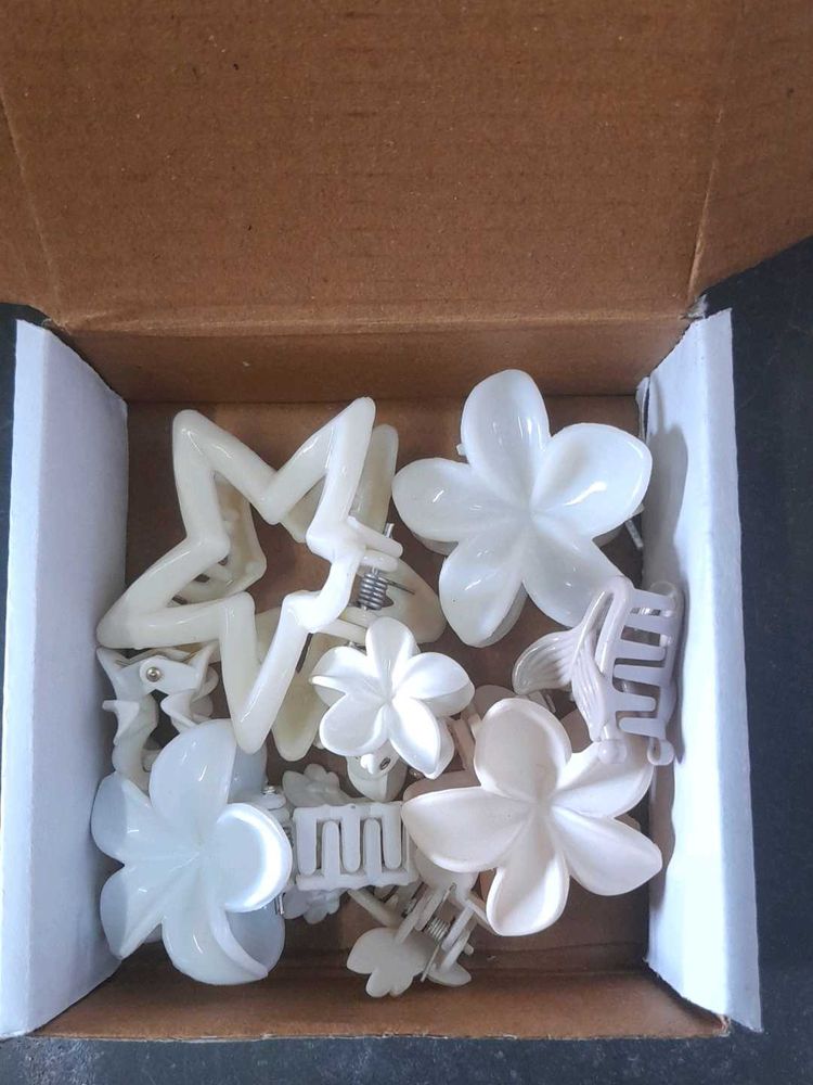 10 Cute Flower &amp; Star Hair Claw Clips Set