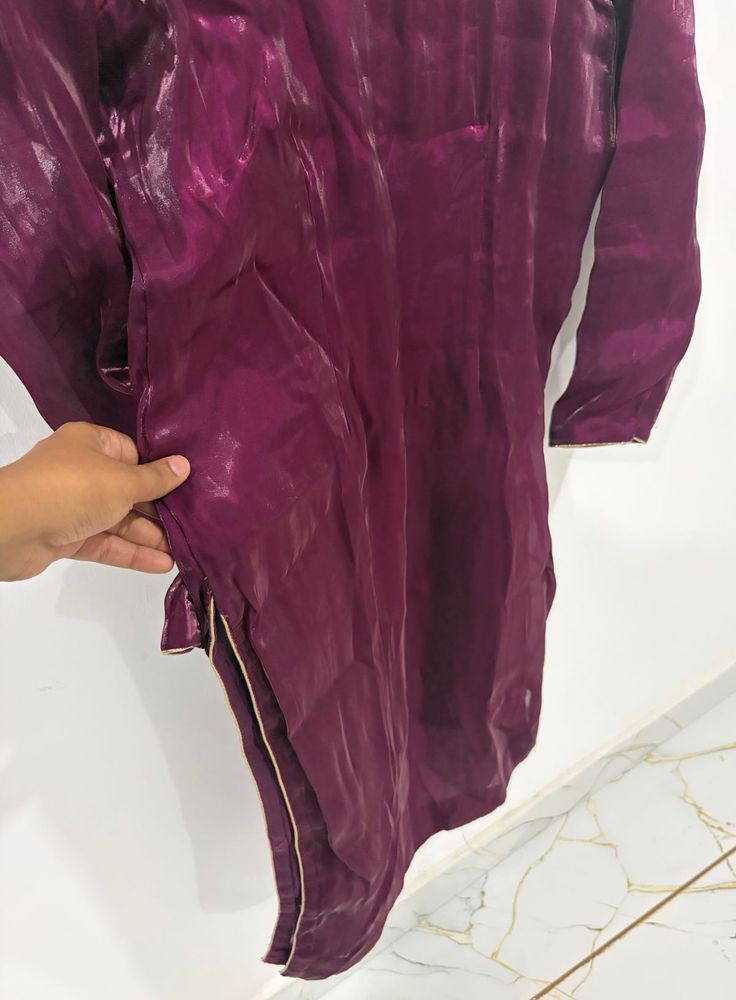 Elegant wine Silk Kurta set 💕