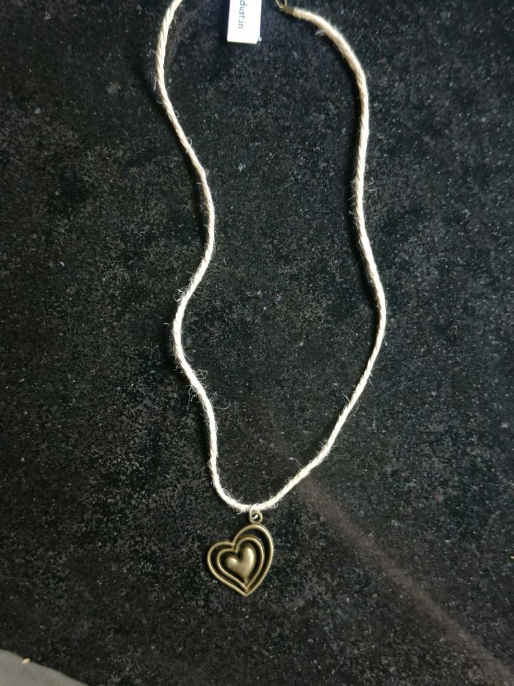 Antique Grunge Heart In Jute Cord