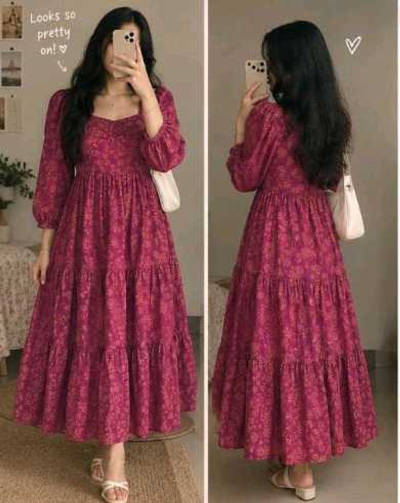 Chic Magenta Tiered Maxi Dress