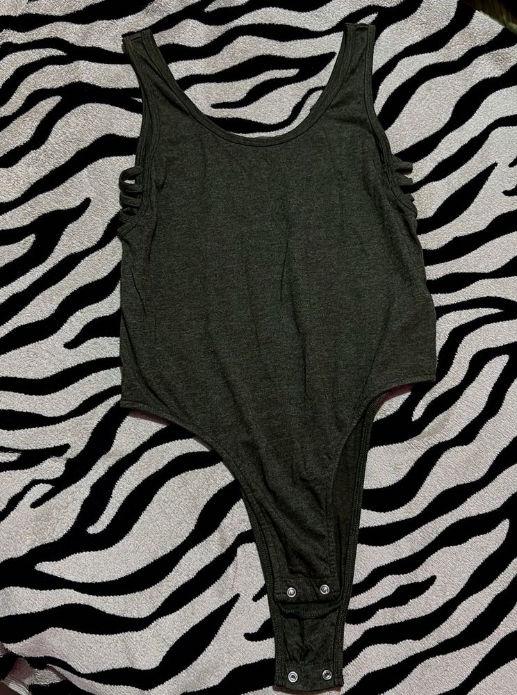 Bodysuit with Cut-out Sleeves