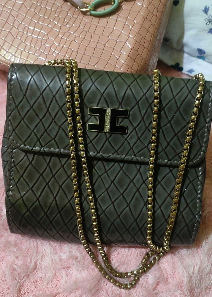 Chic Quilted shoulder bag with Gold Chain