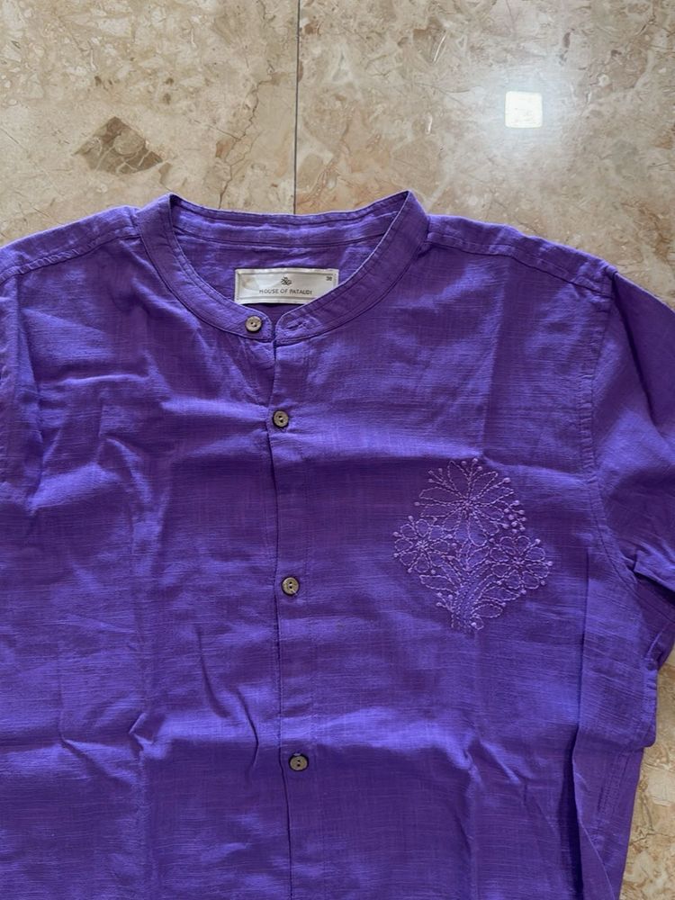 Vibrant Purple Embroidered Kurta