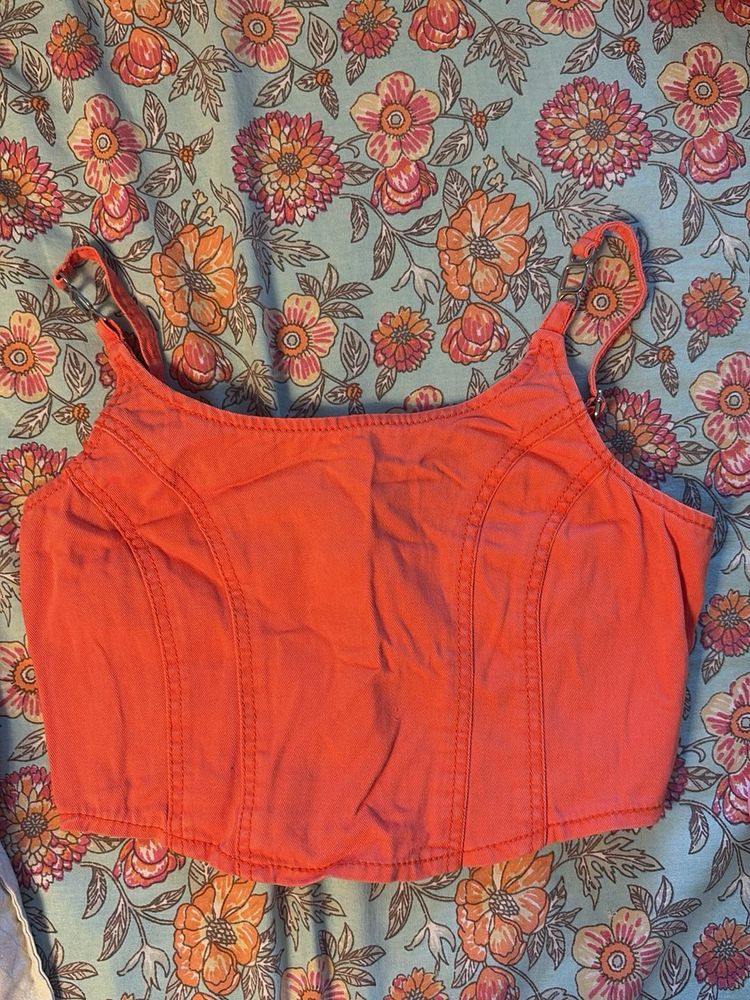 Coral Crop Top
