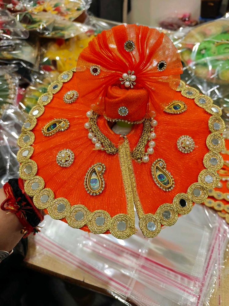 Beautiful Orange Designer Laddu Gopal Dress