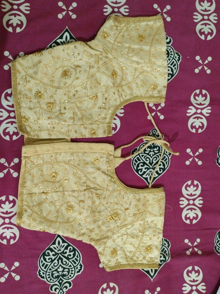 Gold Embellished Sari Blouse